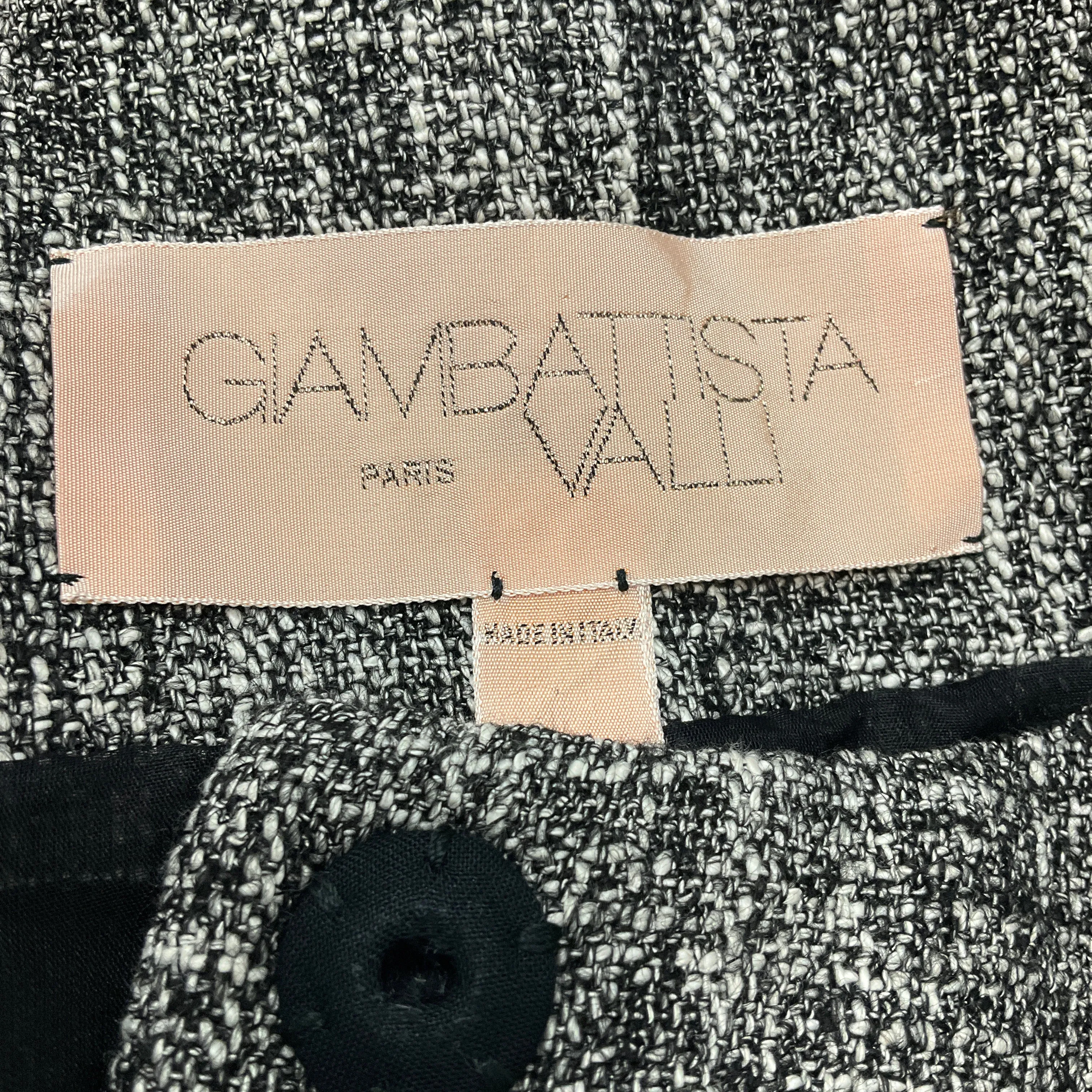 Giambattista Valli Black / White Cropped Tweed Jacket