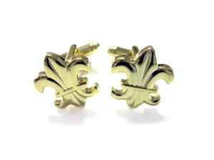 Gold Toned Fleur de Lys Cufflinks