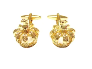 Gold Toned Full Crown Cufflinks