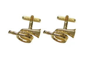 Gold Toned Musical Bugle Cufflinks