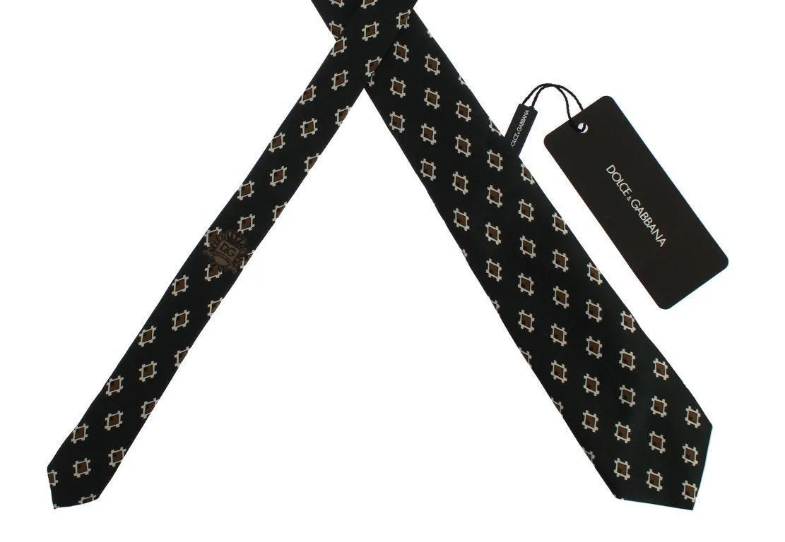 Green Baroque Cotton Silk Skinny Slim Tie