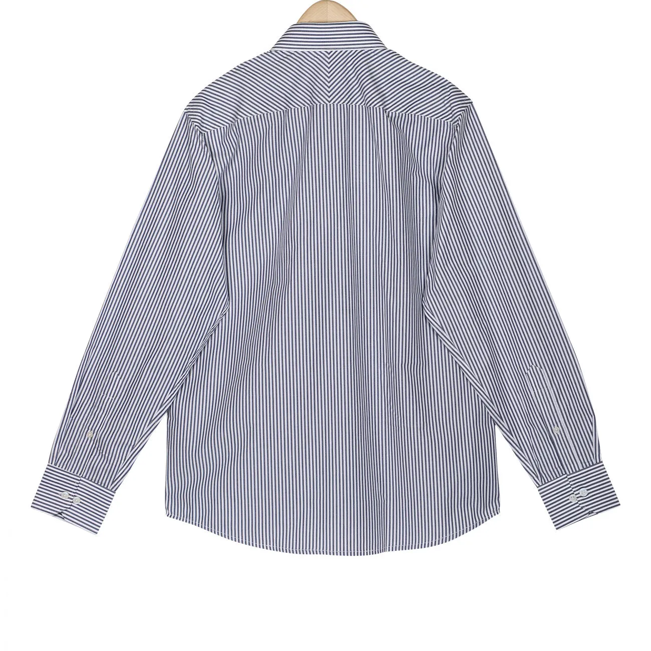 Gunmetal Grey Stripes Poplin Button Down Cotton Shirt