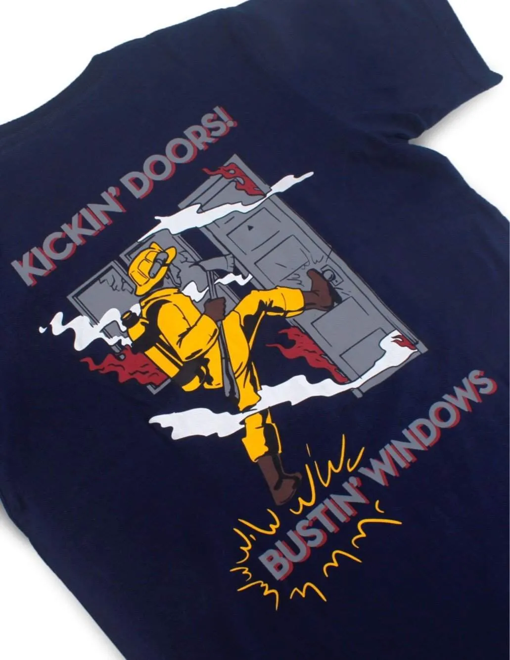 Jackhammer Fireman's Chores Tee Navy