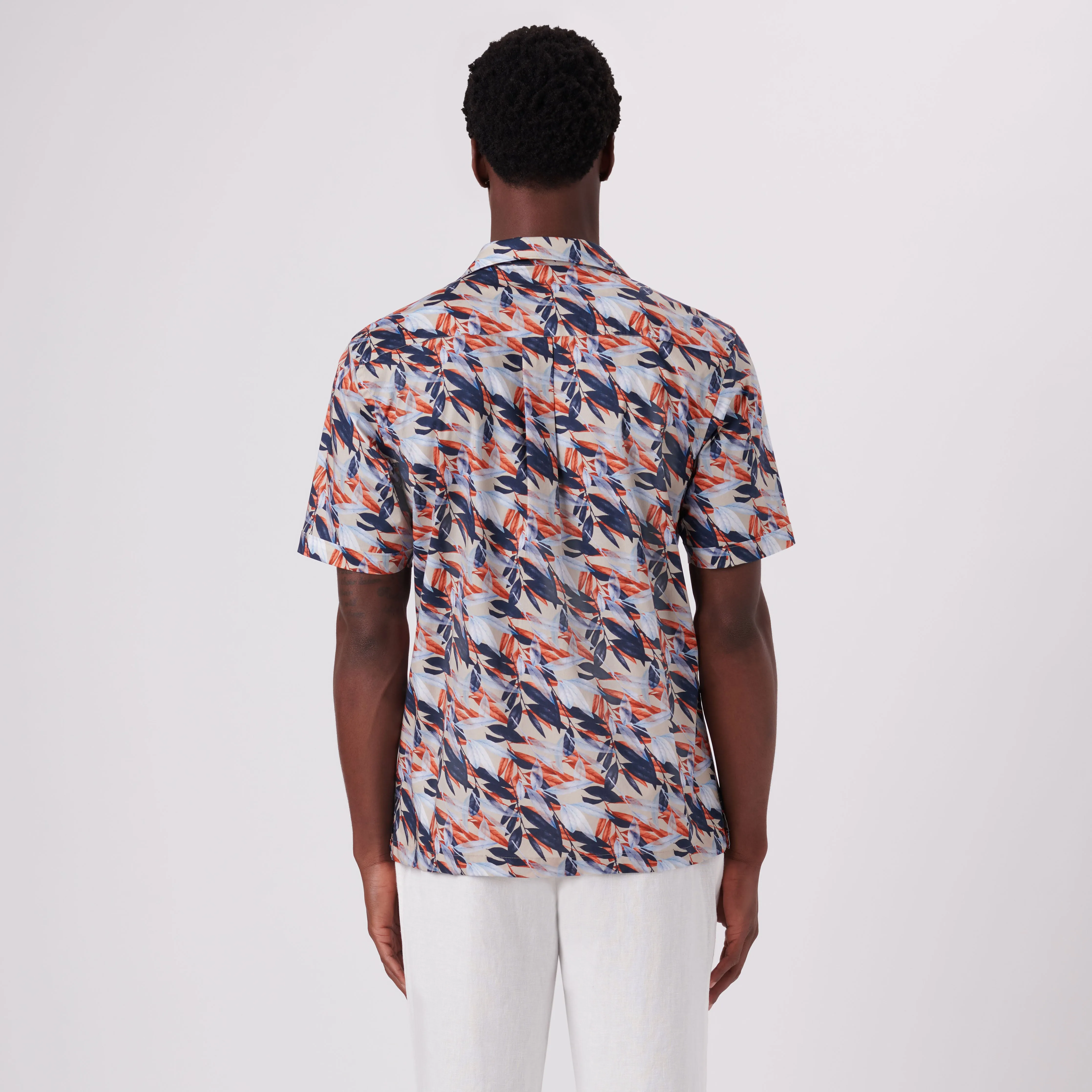 Jackson Leaf Print Short Sleeve Shirt