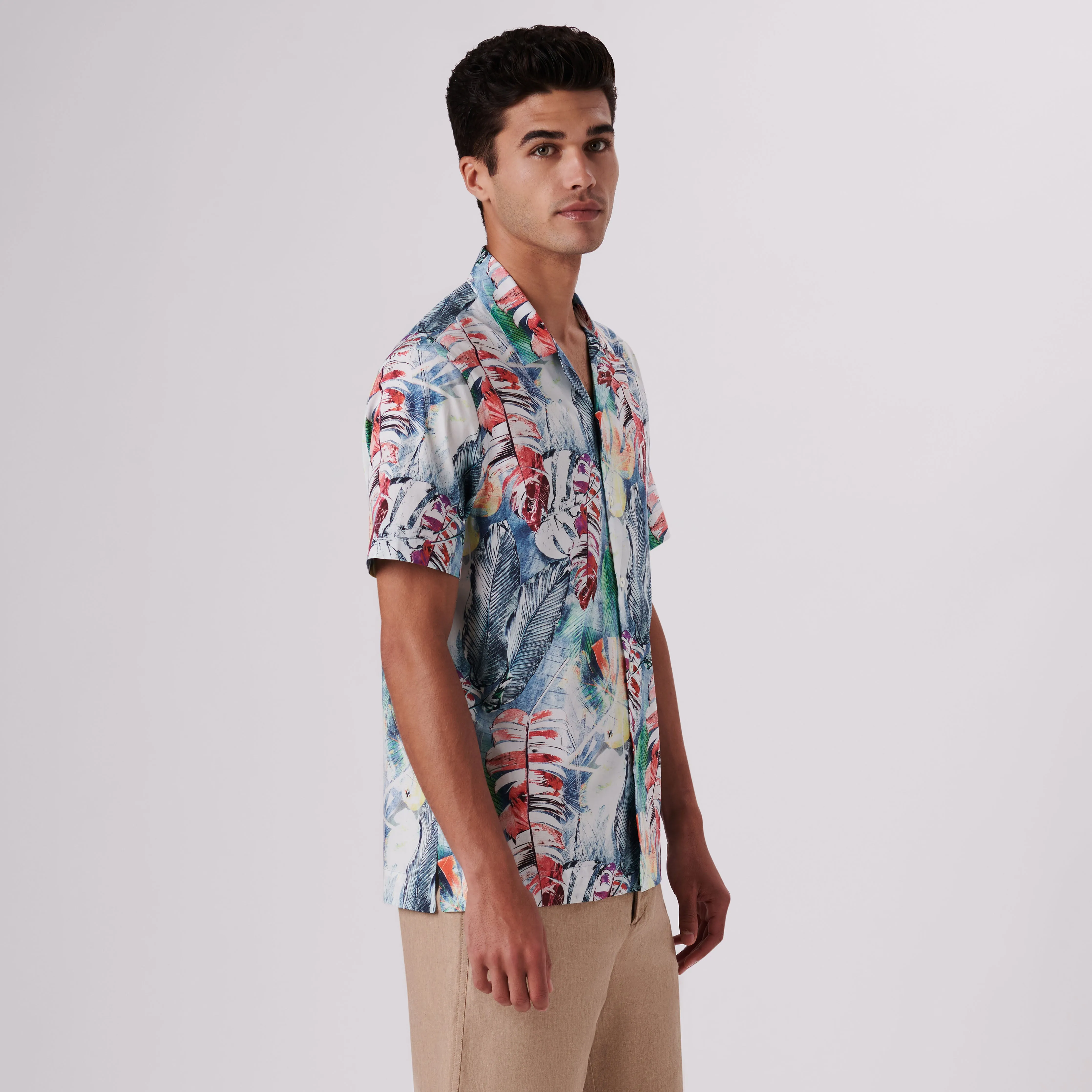 Jackson Leaf Print Short Sleeve Shirt