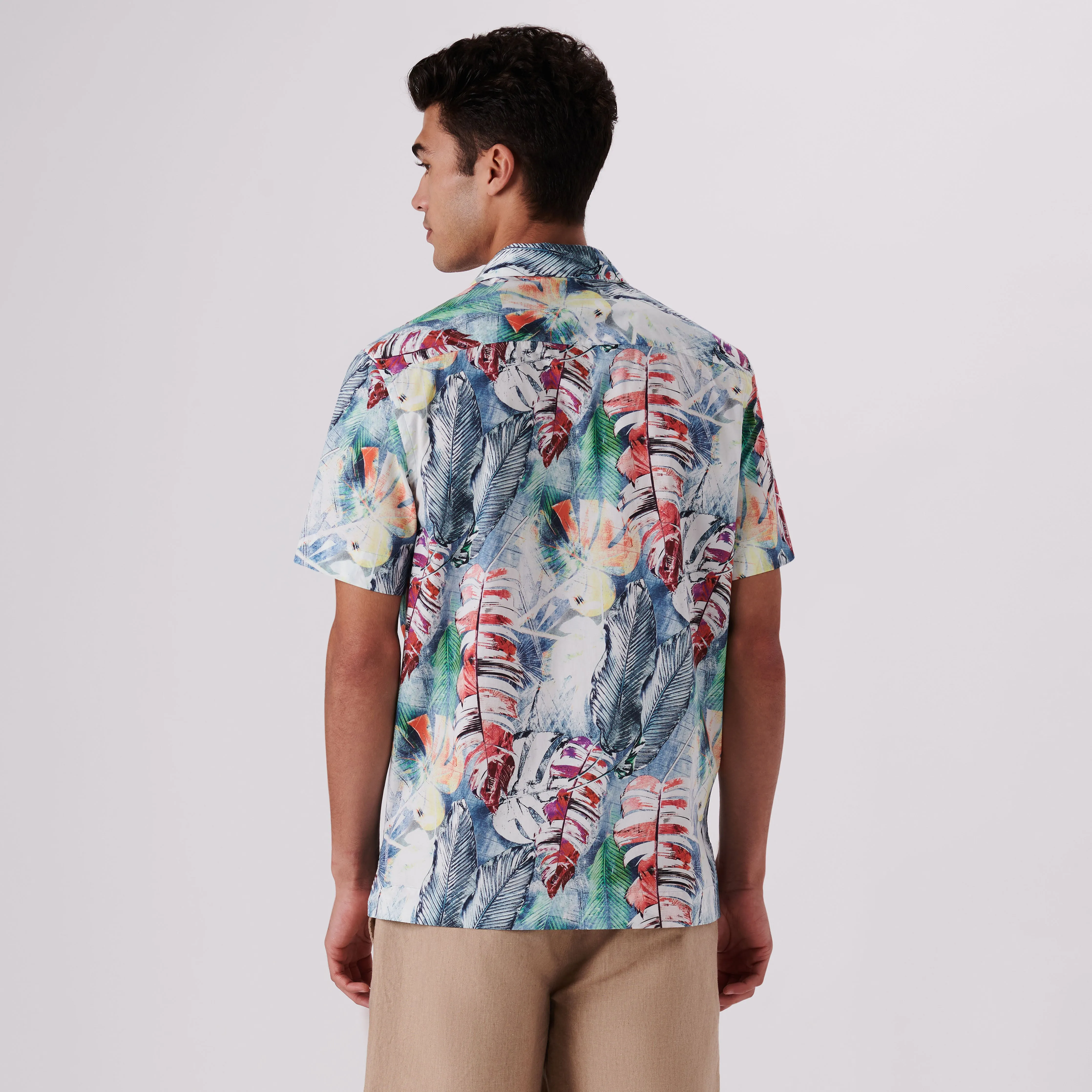 Jackson Leaf Print Short Sleeve Shirt