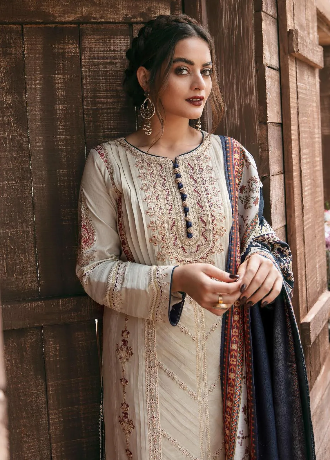 KK-03 | Qalamkar Winter Shawl Collection 2021 | Unstitched Embroidered Suits
