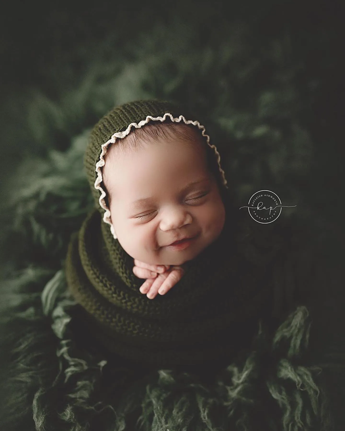 Lace edge NB bonnet alpaca with matching wrap Newborn Baby photo props knitted ties