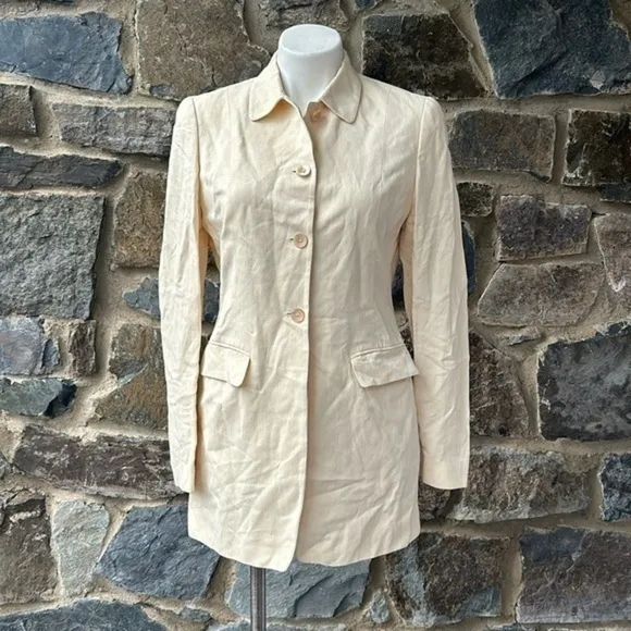 Lafayette 148 Plus Women's Cream (beige) Tailored-jackets Size 4