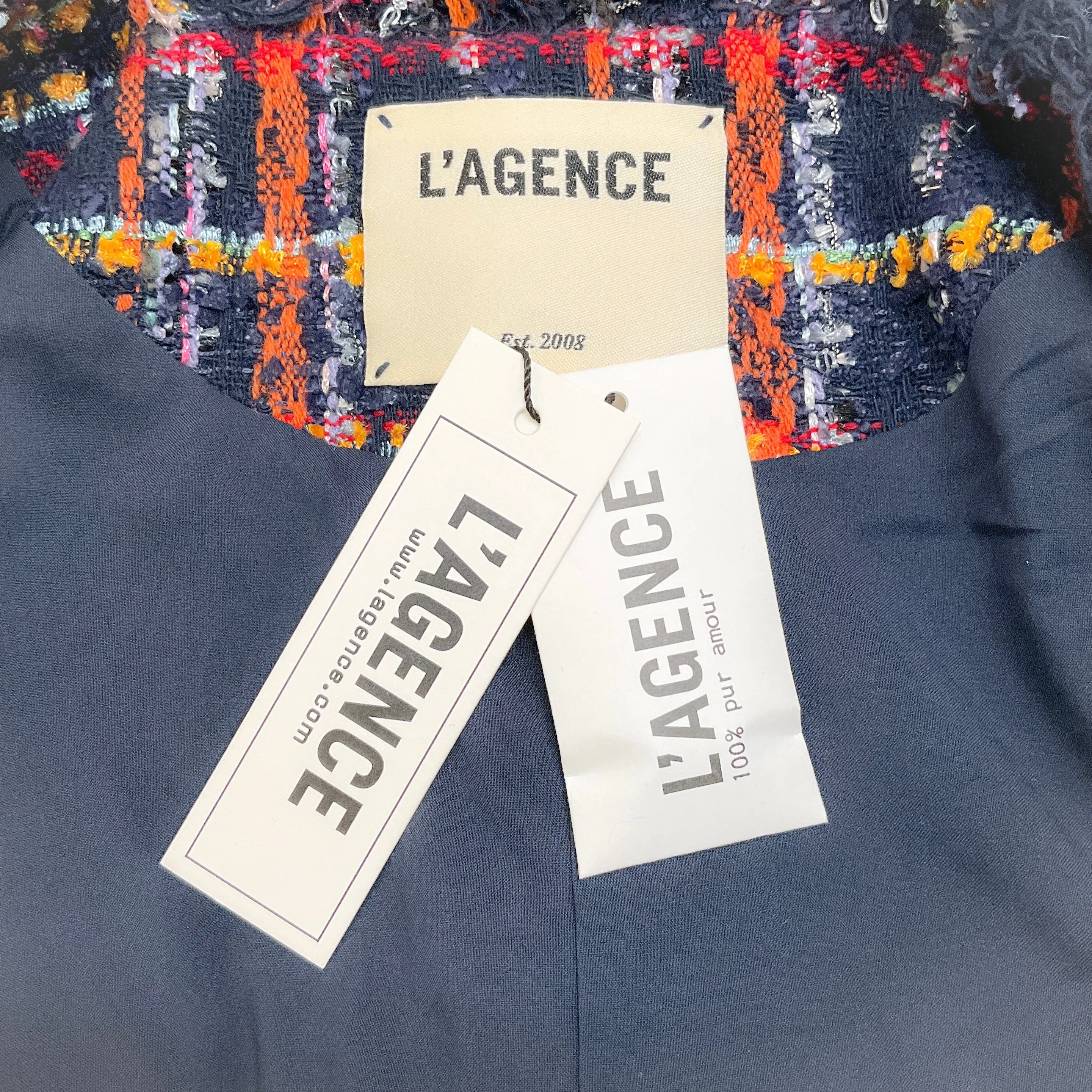 L'Agence Midnight Multi Tweed Angelina Jacket