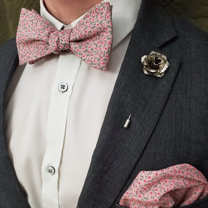 Lapel Pin - Floral Silver
