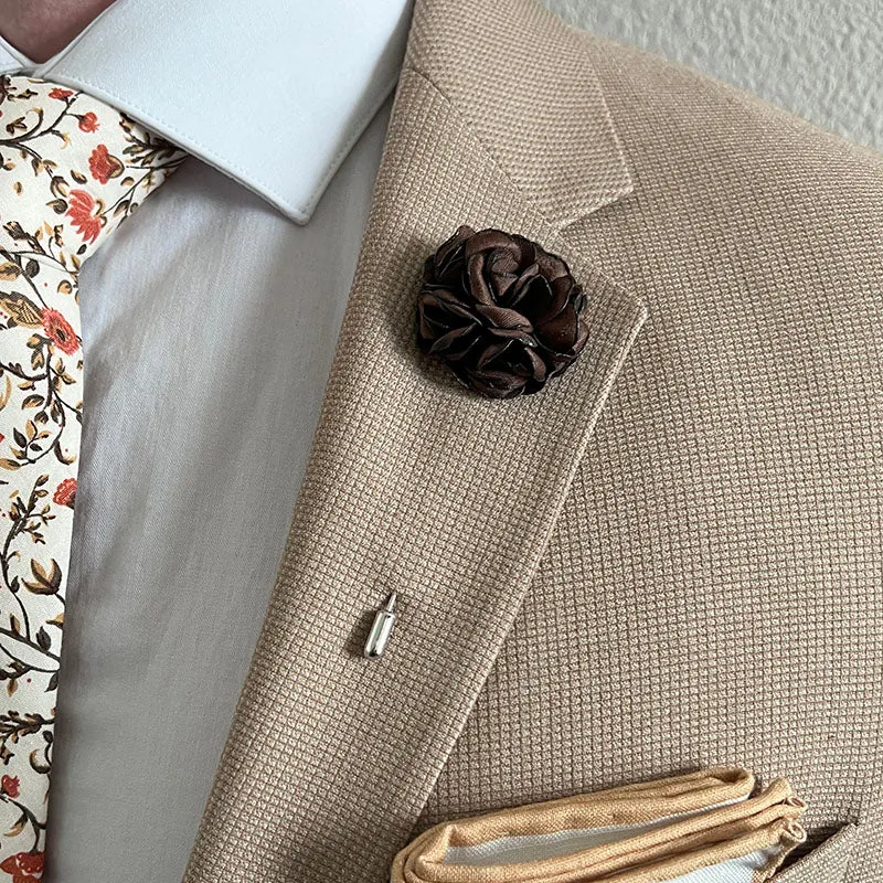 Lapel Pin - Rose Brown