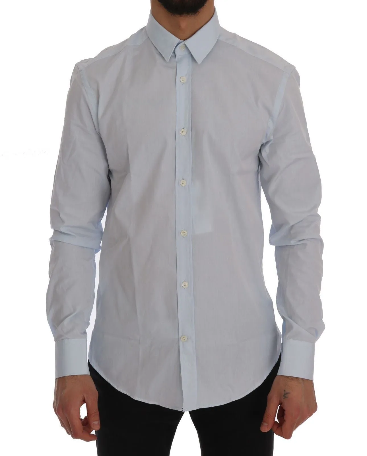 Light Blue Cotton Dress Shirt Trend Fit