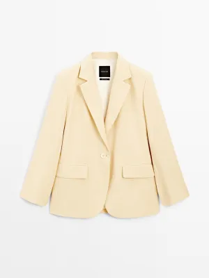 Linen blend blazer
