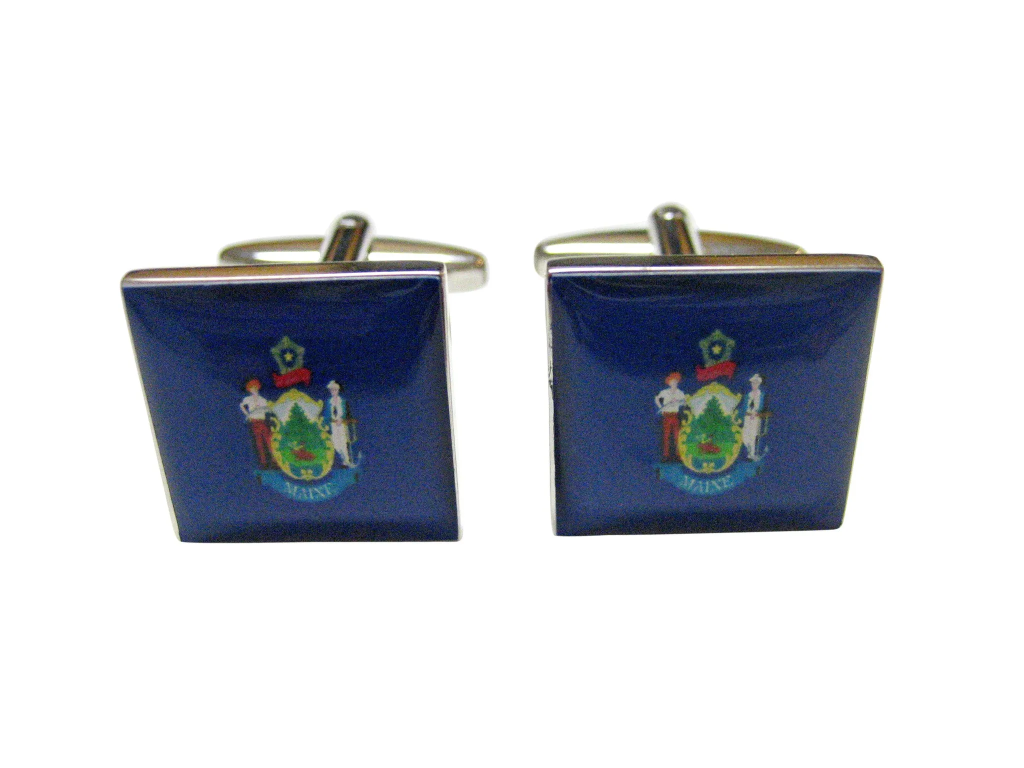 Maine State Flag Design Cufflinks
