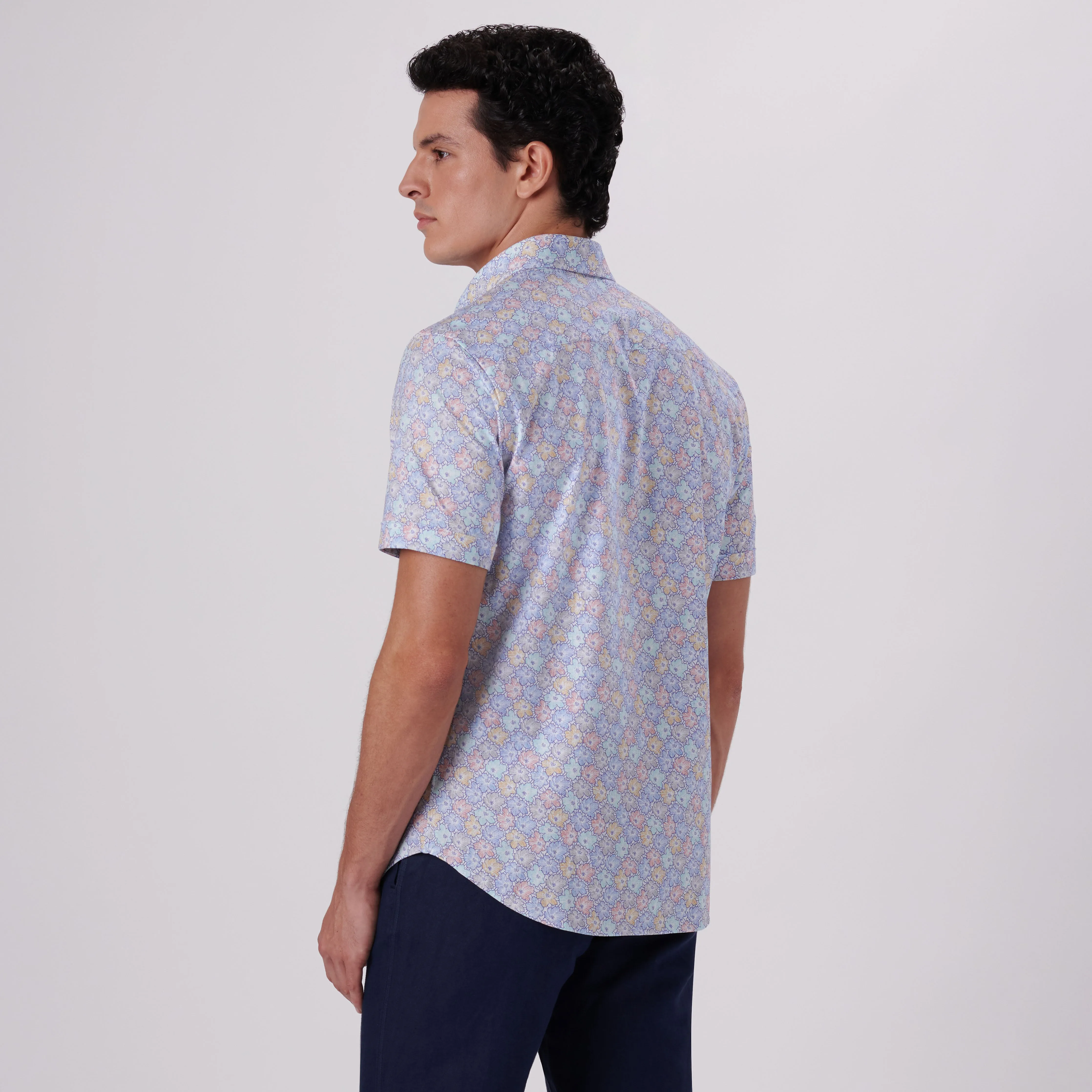 Miles Floral Print OoohCotton Short Sleeve Shirt