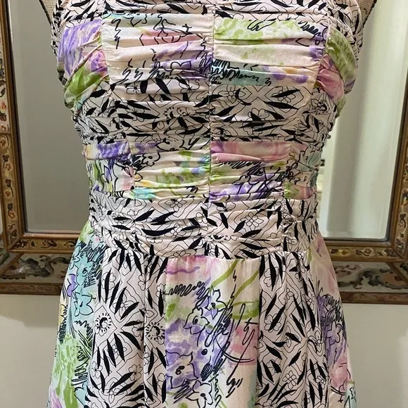 Nanette Lepore Silk Floral Strapless Dress