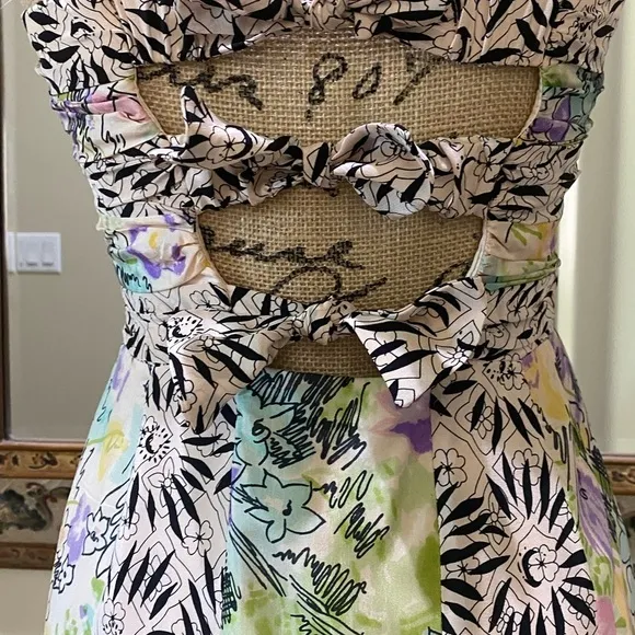 Nanette Lepore Silk Floral Strapless Dress