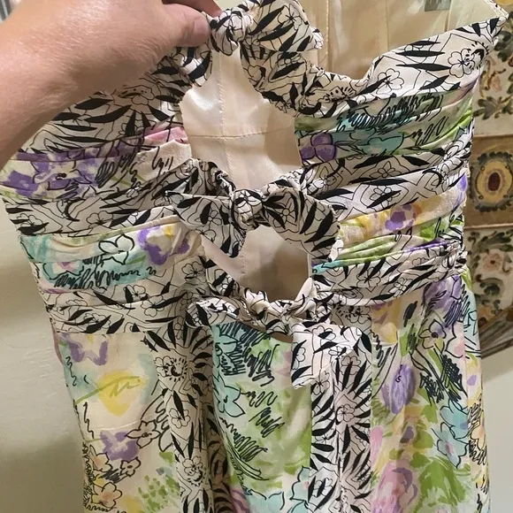 Nanette Lepore Silk Floral Strapless Dress