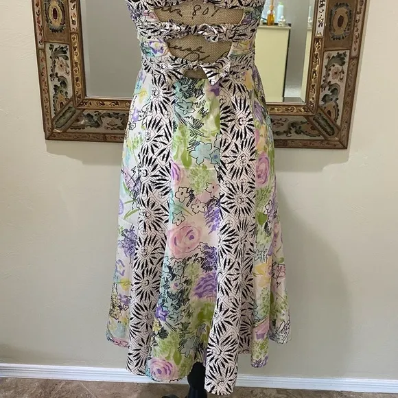 Nanette Lepore Silk Floral Strapless Dress