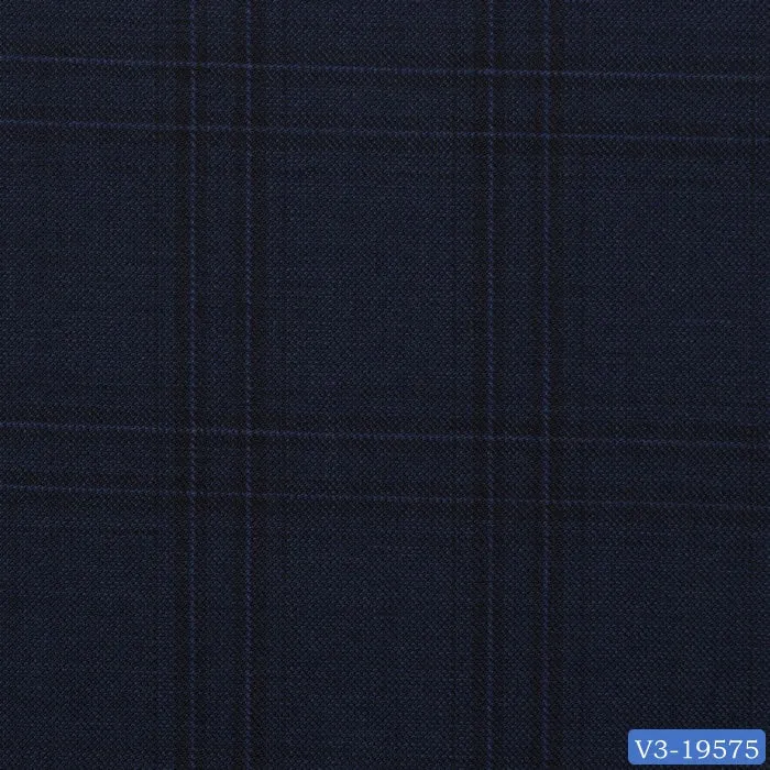 Navy Blue Dark Check Suit