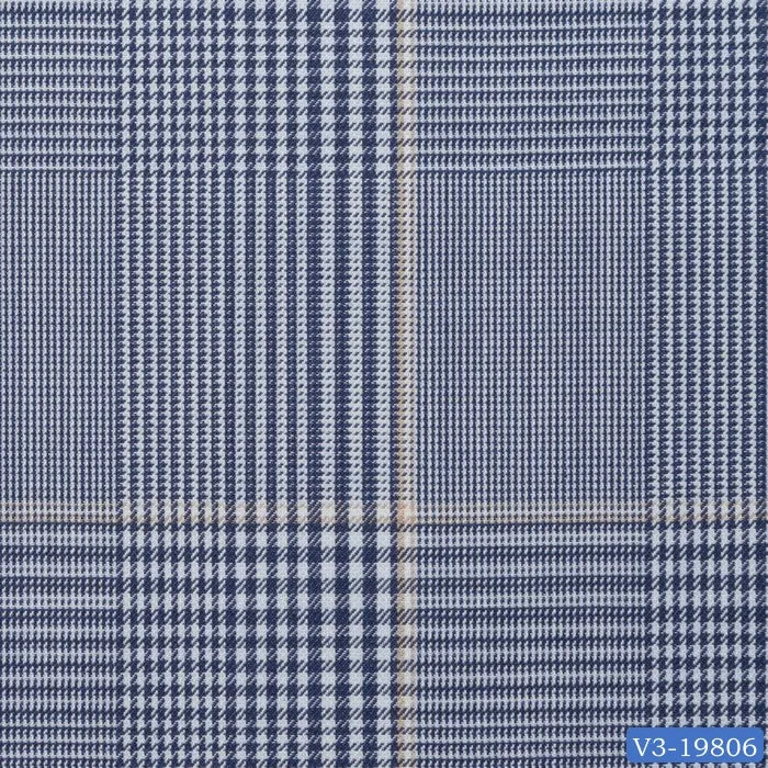 Navy Blue with Tan Check Suit