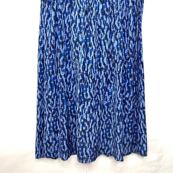 Rebecca Taylor Blue 100% Silk Tie-front Blouson Dress Women Size 10 Sleeveless