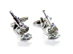 Rhodium Plated Scientific Microscope Cufflinks
