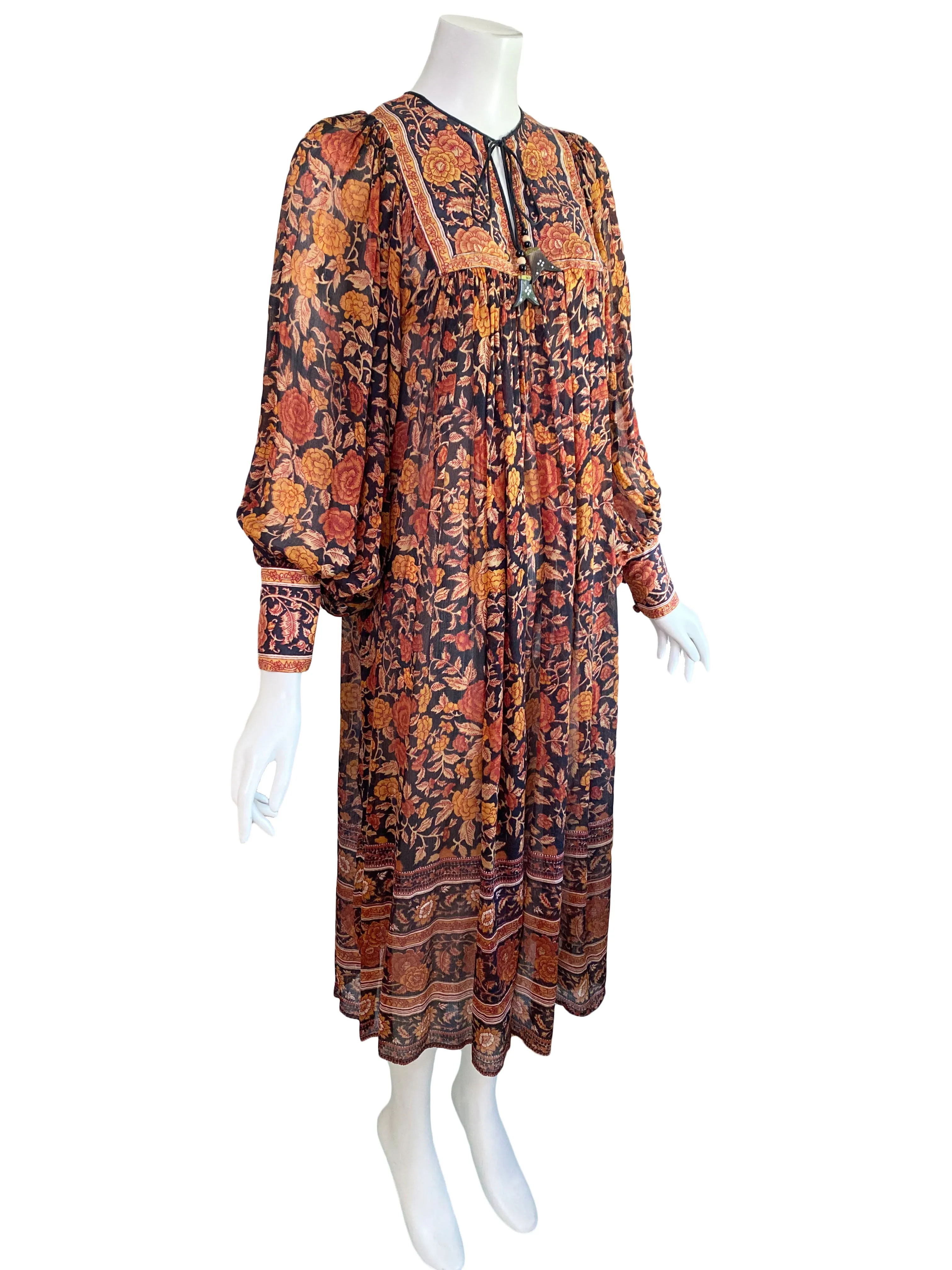 Ritu Kumar for Judith Ann 1970s Silk Dress