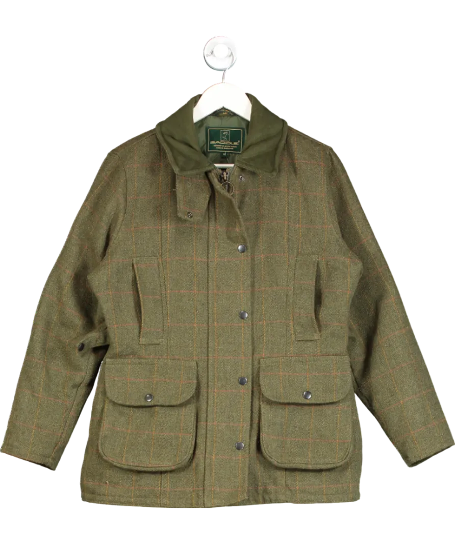 Saddle Green Tweed Pocketed Jacket UK 10
