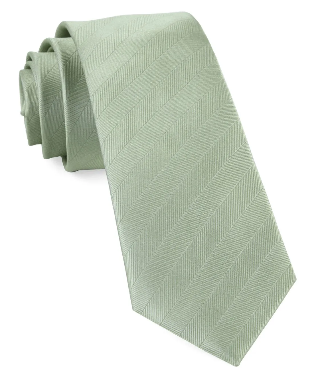 Sage Green Herringbone Vow Tie