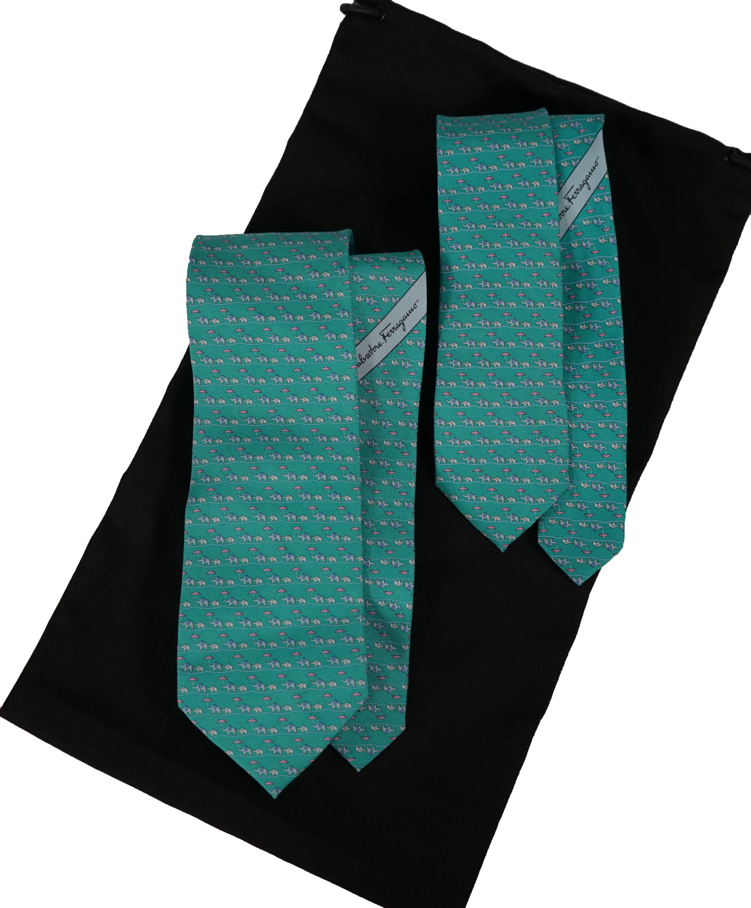 SALVATORE FERRAGAMO - Father & Son Set Elephant Tie