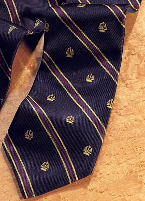 Scales of Justice Navy Tie - Item #0890