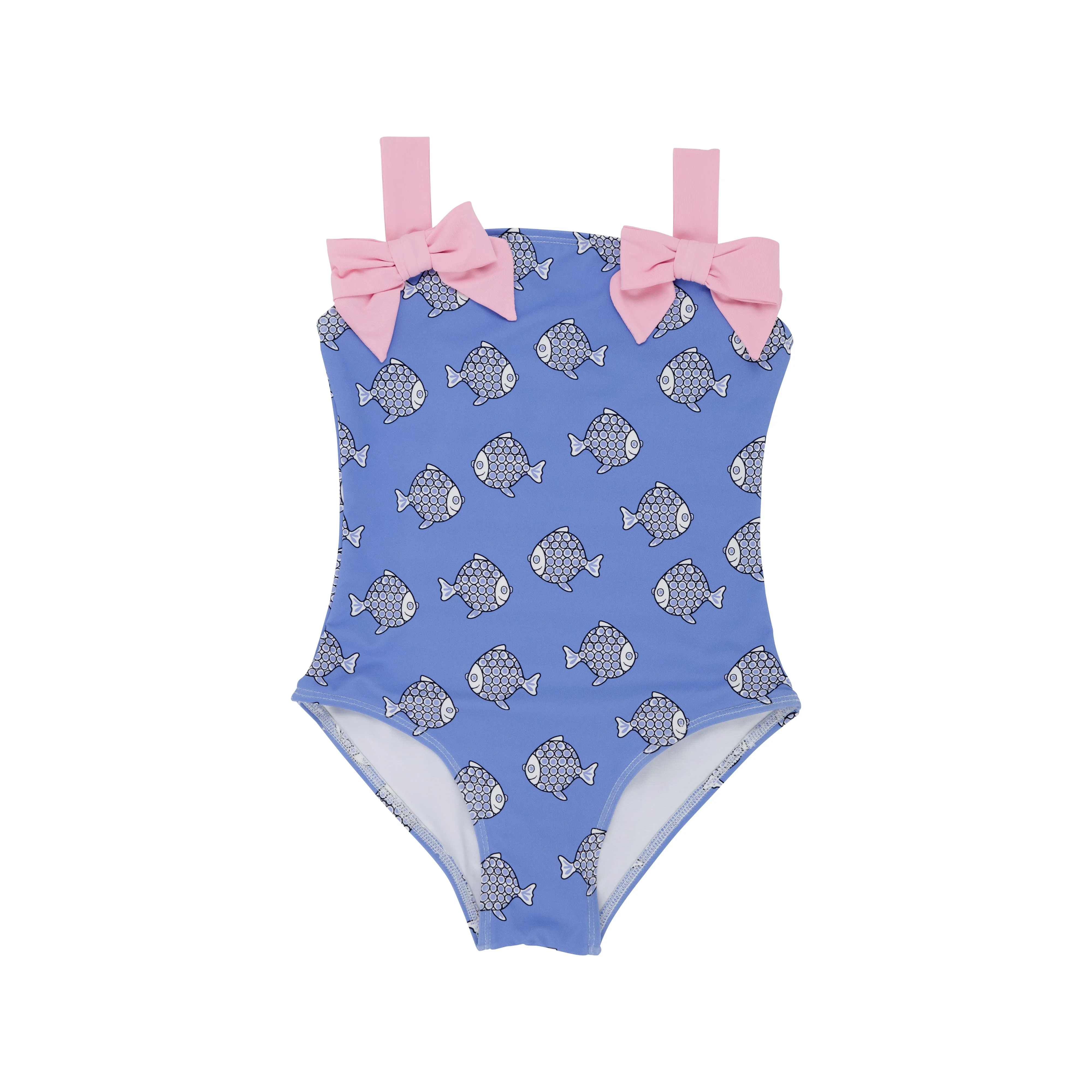 Shannon Bow Bathing Suit - Little Fishes with Pier Party Pink