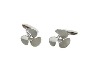 Silver Toned Chain Nautical Propellor Cufflinks