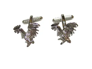 Silver Toned Chicken Cufflinks