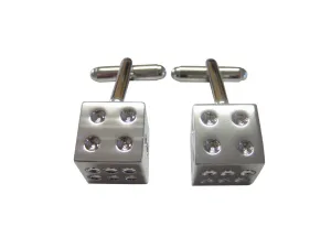 Silver Toned Dice Cufflinks