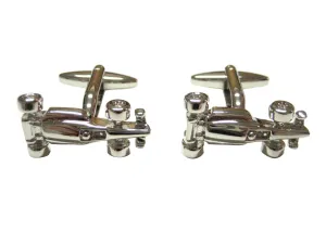 Silver Toned F1 Race Car Cufflinks