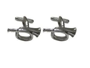 Silver Toned Musical Bugle Cufflinks