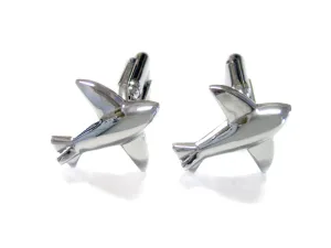 Silver Toned Plane Cufflinks