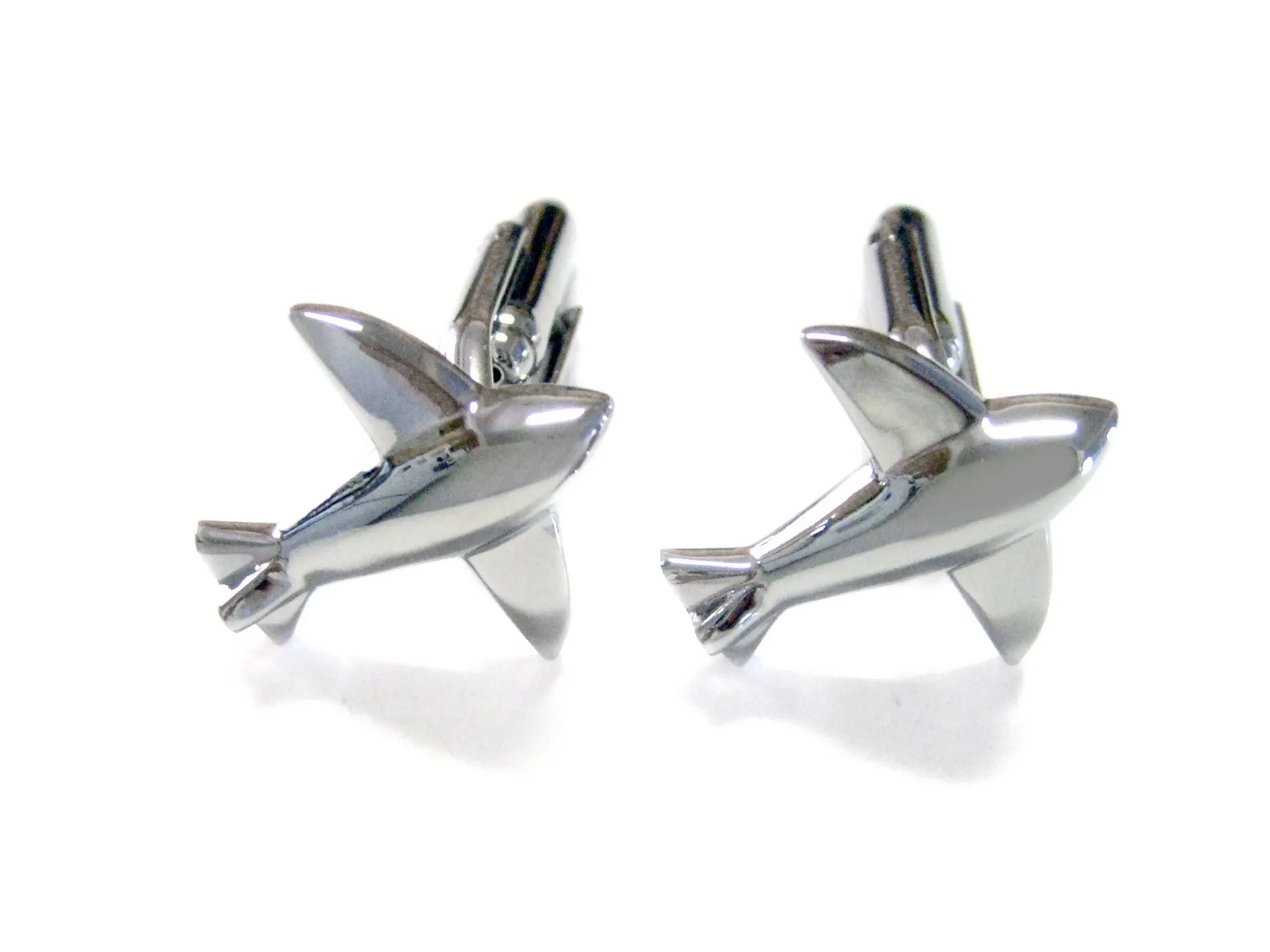 Silver Toned Plane Cufflinks