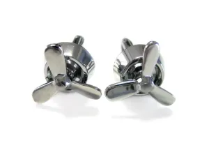 Silver Toned Propellor Cufflinks