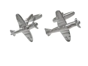 Silver Toned Propellor Plane Cufflinks