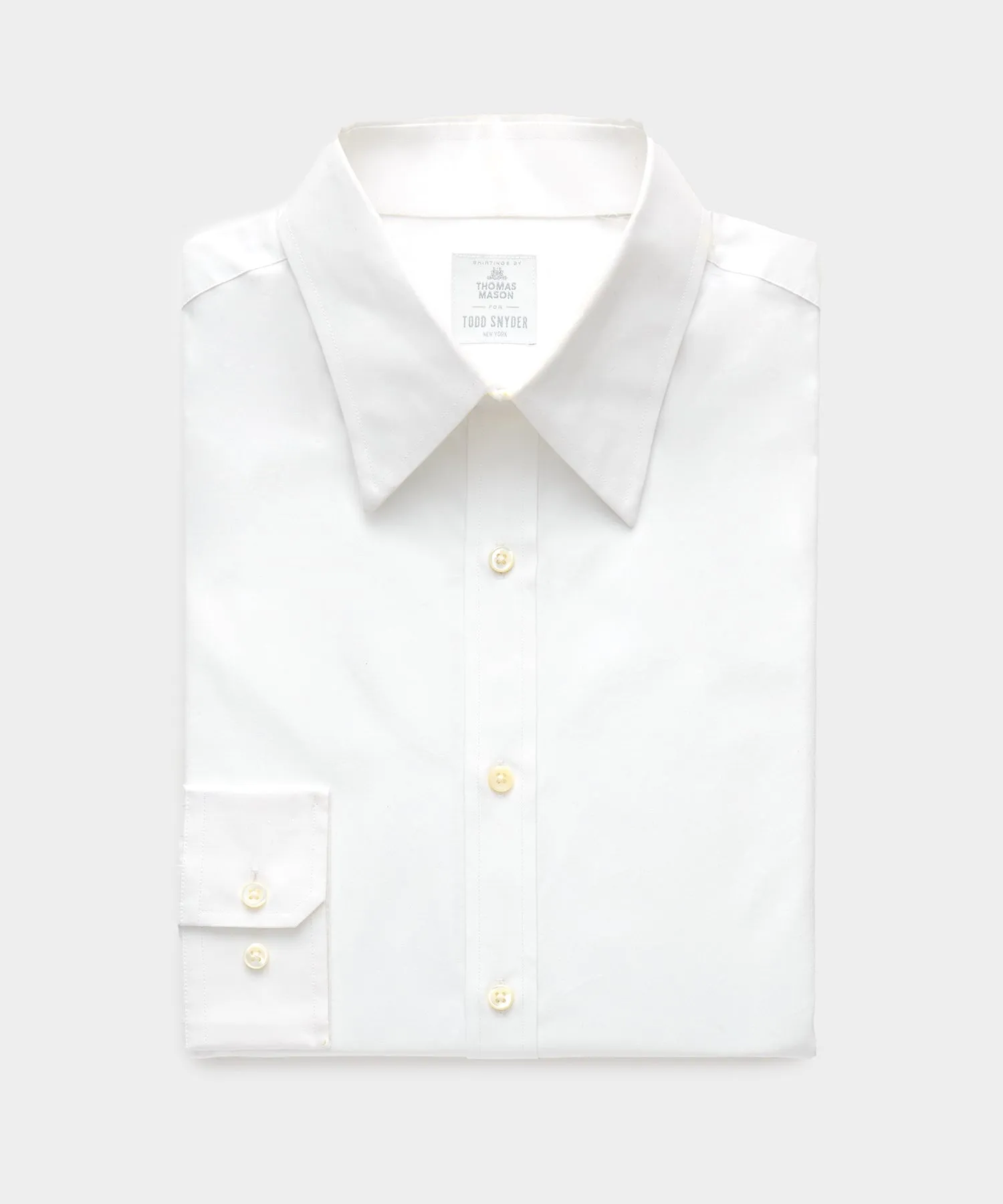 Slim Fit Long Point Collar Poplin Dress Shirt