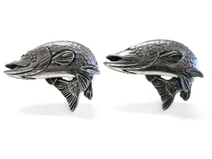 Splashing Pike Fish Cufflinks
