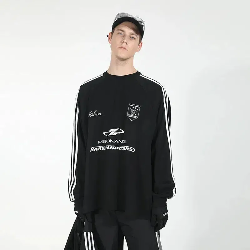 Sports Stitching Embroidery Round Neck Shirt