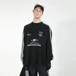 Sports Stitching Embroidery Round Neck Shirt
