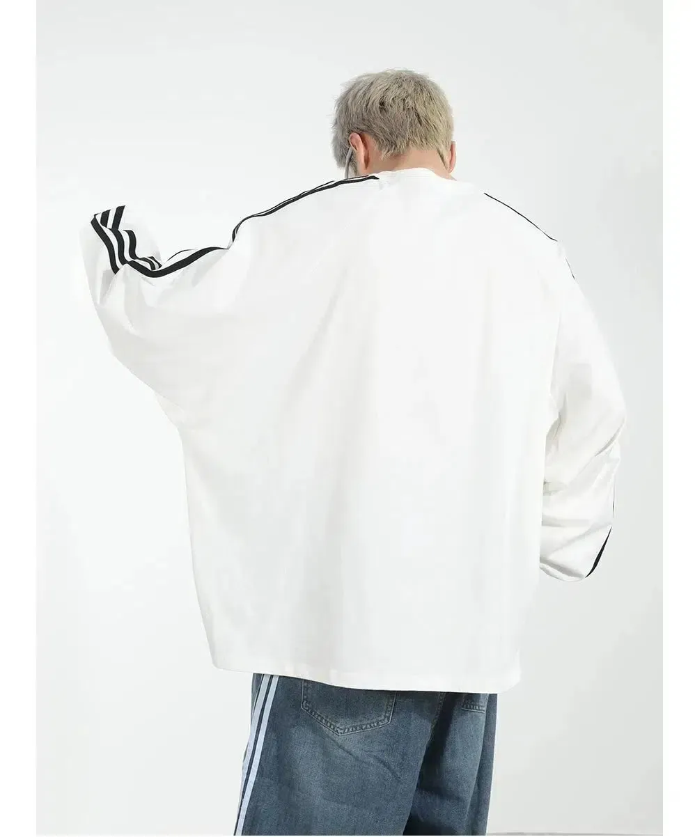 Sports Stitching Embroidery Round Neck Shirt