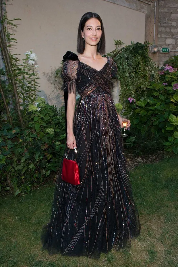 Spring 2018 Valentino by Pierpaolo Piccioli Black Tulle Sequin w Velvet Bows