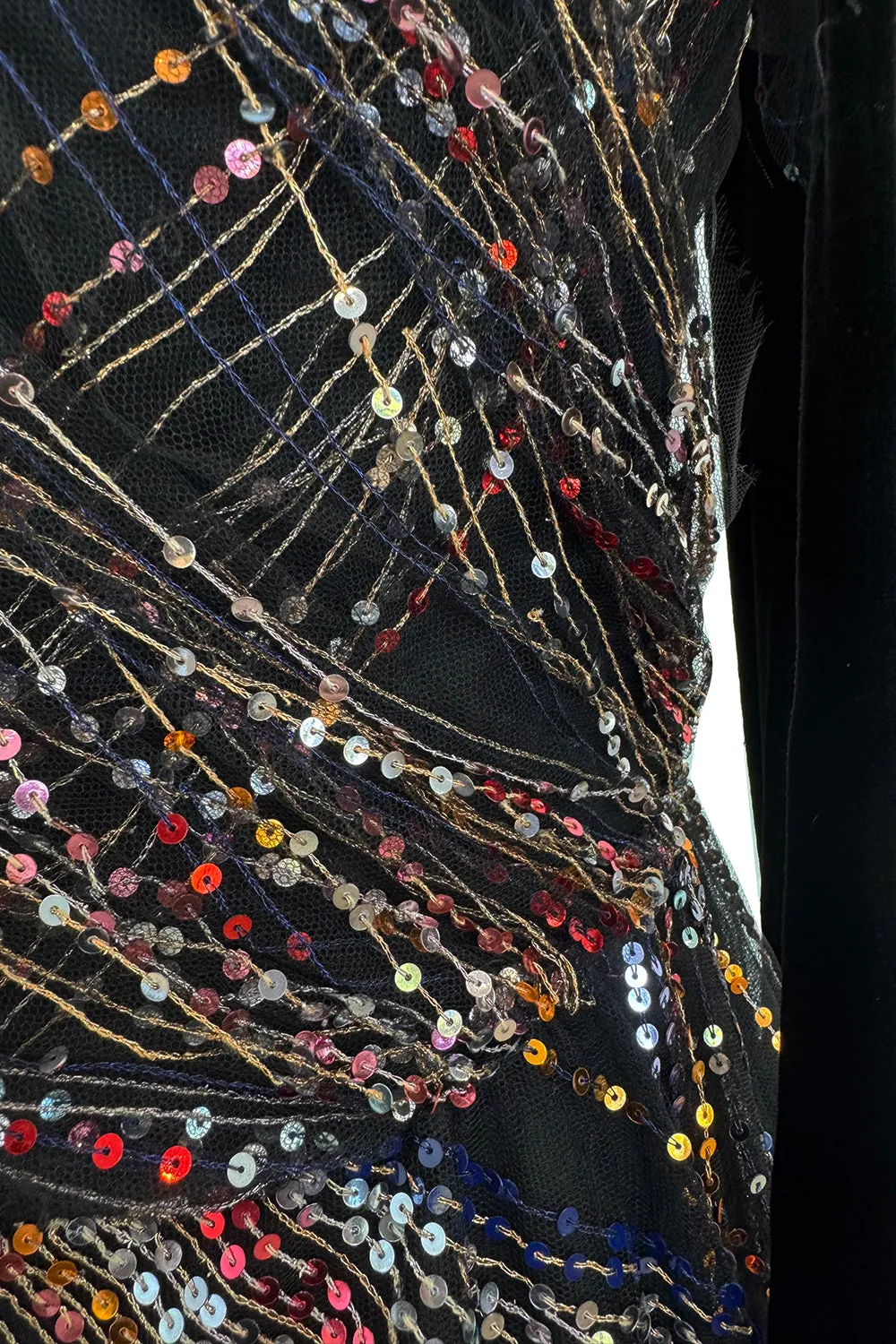 Spring 2018 Valentino by Pierpaolo Piccioli Black Tulle Sequin w Velvet Bows